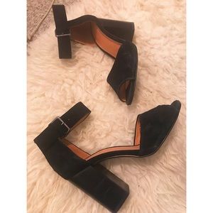 Urban Outfitters Black Suede Block Heels